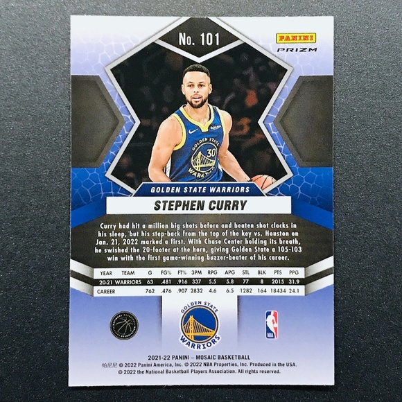 Stephen Curry - 2021-22 Panini Mosaic Mosaic Red #101 - Picture 2 of 2